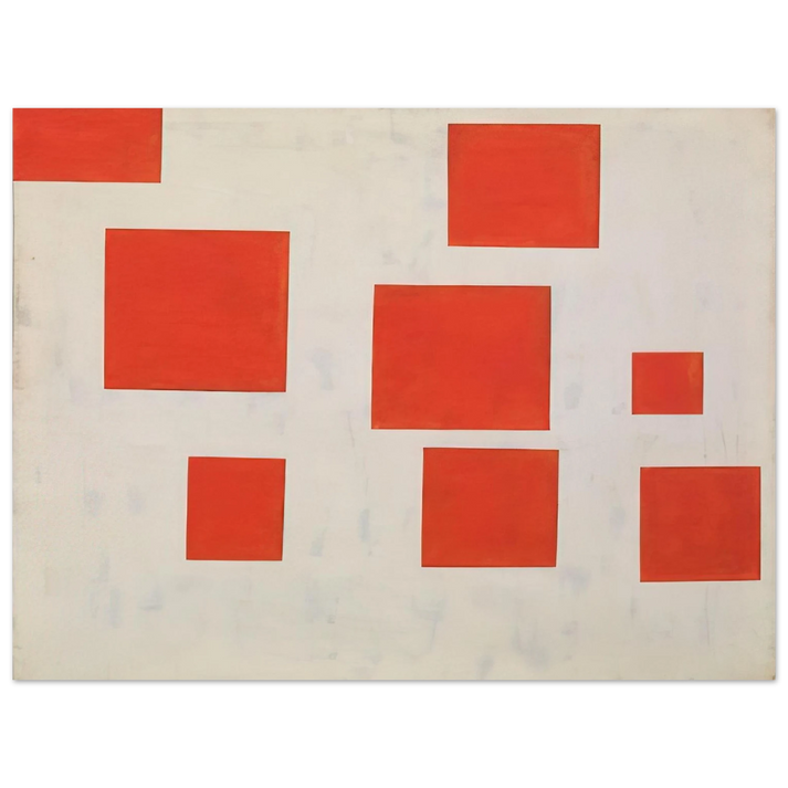 Blinky Palermo - Komposition mit 8 roten Rechtecken Composition with 8 Red Rectangles - 1964 75x100 cm / 30x40inches Fine Art Poster
