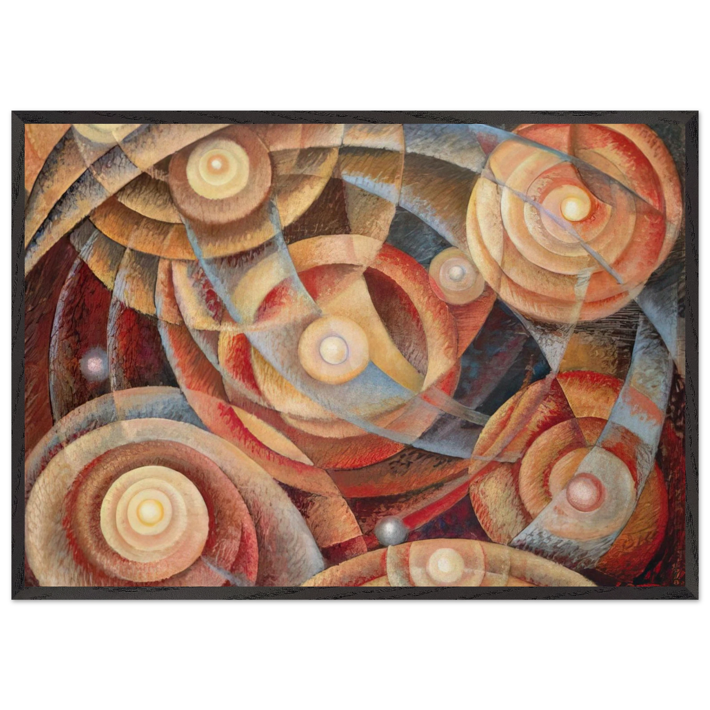 Ritmi astrali - 1916 - Gerardo Dottori 70x100 cm / 28x40 inches Framed Art Print – Black Wooden Frame