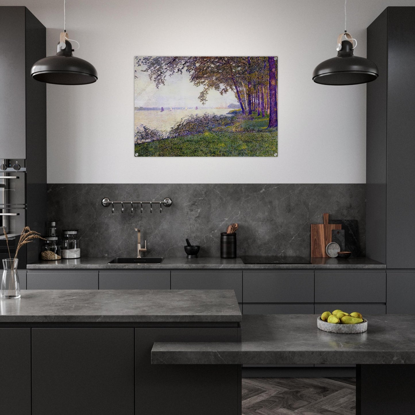 THE SCHELDE UPSTREAM FROM ANTWERP AFTER FOG 1892 - Theo van Rysselberghe Acrylic Print - 70x100 cm / 28x40″ inches