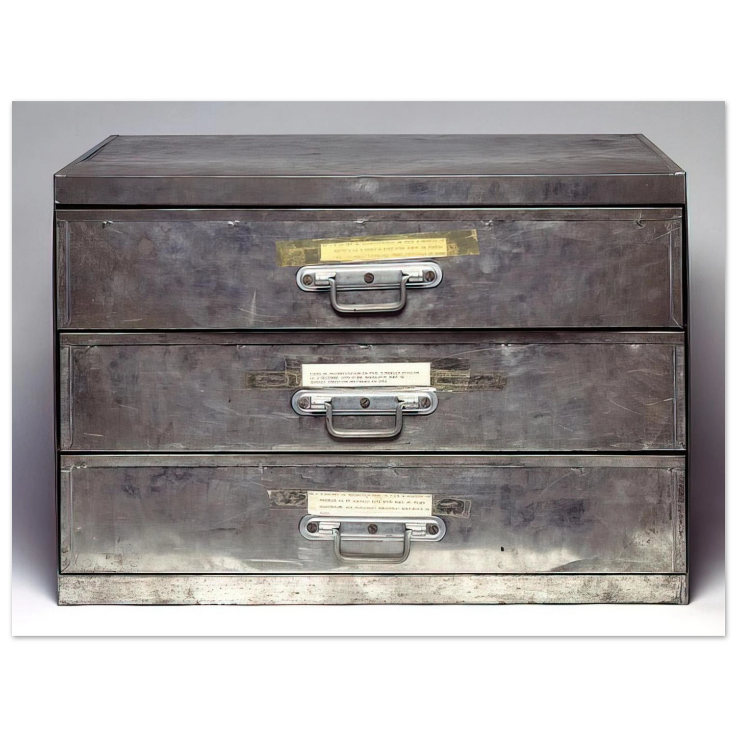Christian Boltanski - ATTEMPT AT RECREATION THREE DRAWERS 1971 75x100 cm / 30x40inches Fine Art Poster
