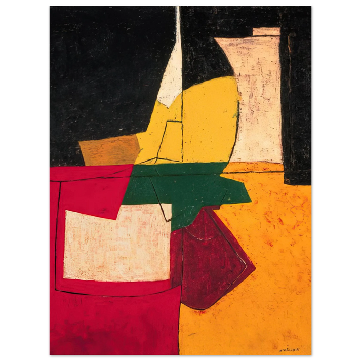 Serge Poliakoff - Composition abstraite aux traits - 1951 75x100 cm / 30x40inches Fine Art Poster