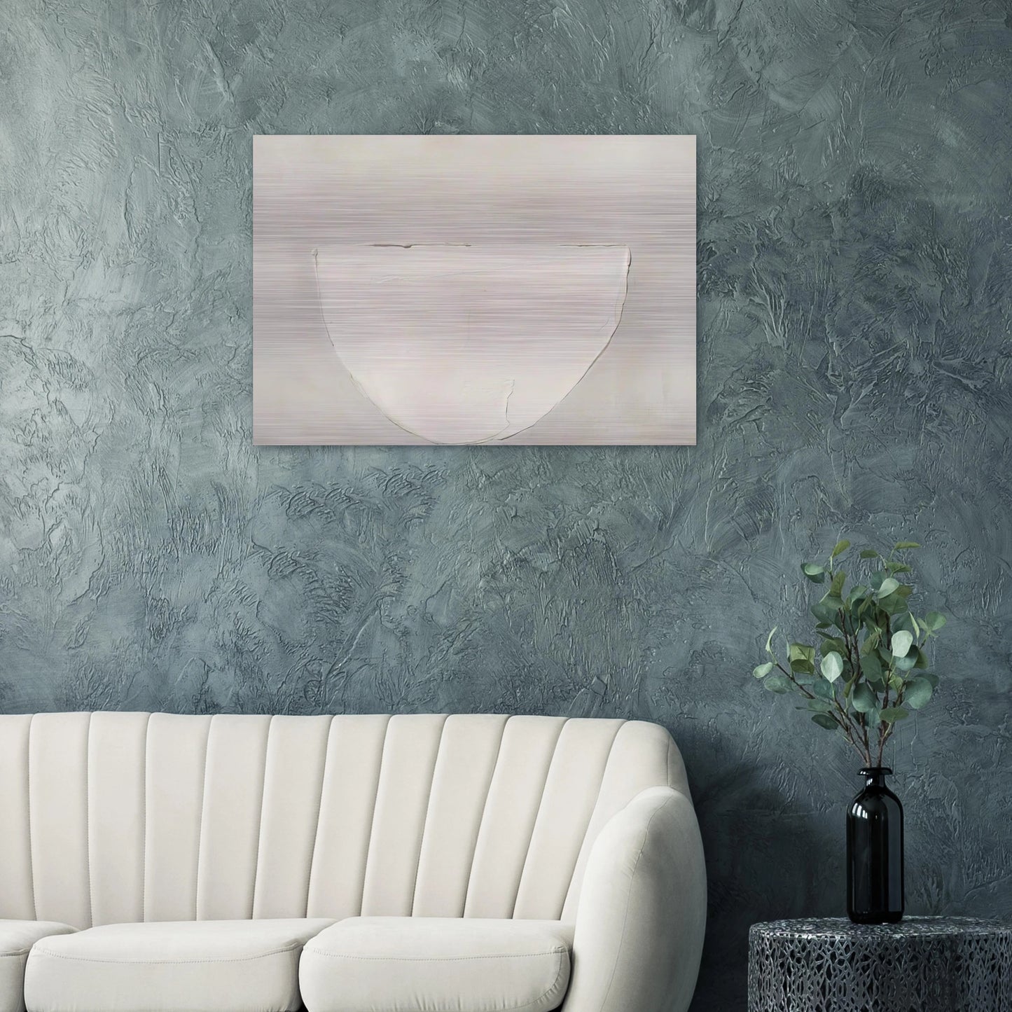Bowl White on Grey - 1962 - William Scott Brushed Aluminum Print - 70x100 cm / 28x40 inches | William Scott Aluminum Print | William Scott Prints