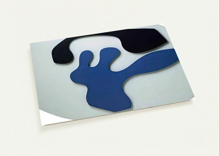 Overturned Blue Shoe With Two Heels Under a Black Vault By Jean Arp Pack of 10 Post Cards | Jean Arp Post Cards | A6 (10.5 x 14.8 cm) - 4.1 x 5.8 inches