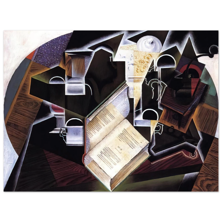 Juan Gris - BOOK PIPE AND GLASSES 75x100 cm / 30x40inches Fine Art Poster