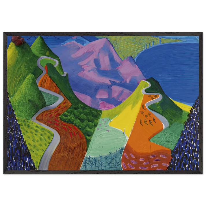 David Hockney N2 - David Hockney 70x100 cm / 28x40 inches Framed Art Print – Black Wooden Frame | David Hockney Art | Artwork by David Hockney