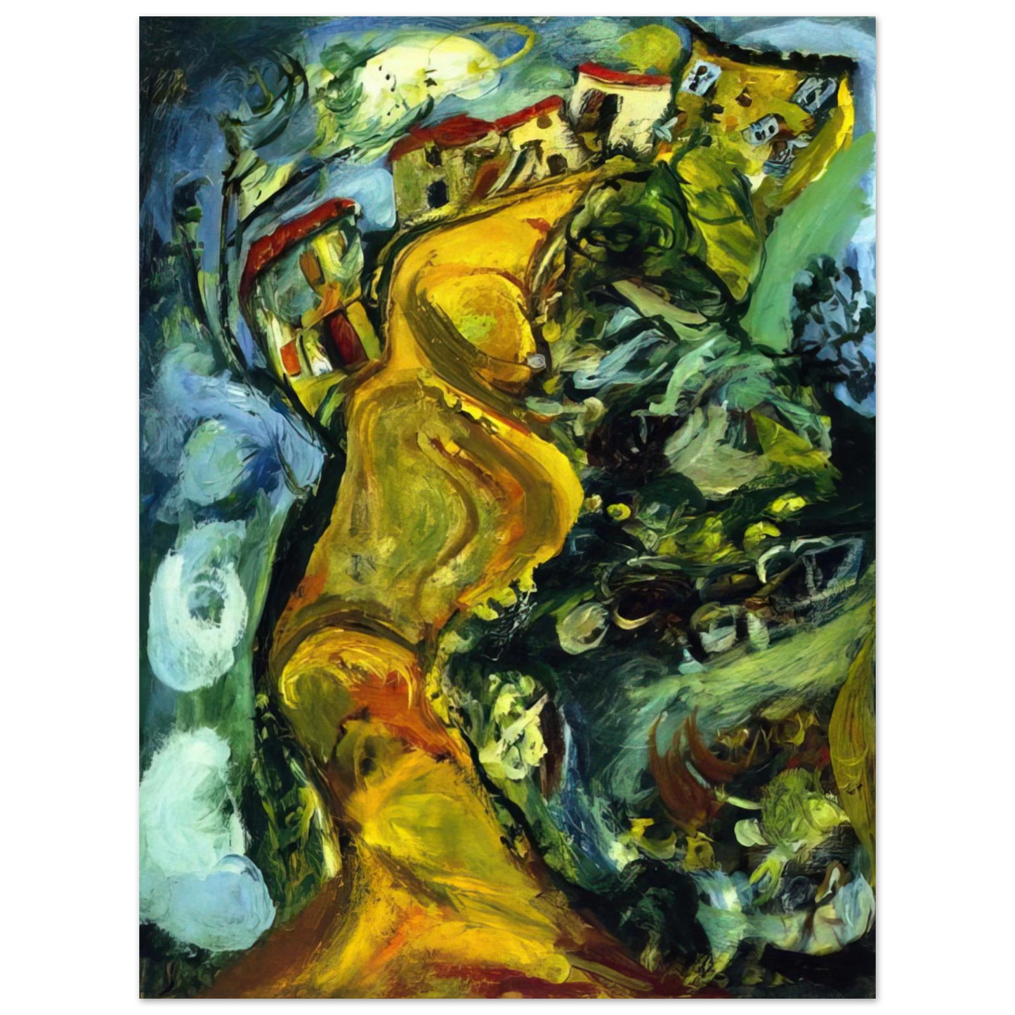 Chaim Soutine - STREET AT CAGNES 1923 75x100 cm / 30x40inches Fine Art Poster