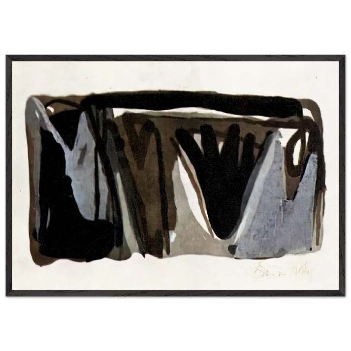 Grise nuit - 1975 - Bram van Velde 70x100 cm / 28x40 inches Framed Art Print – Black Wooden Frame
