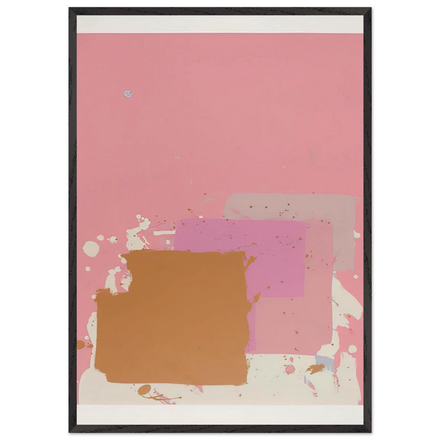 Brown Black on Pink - 1971 - John Hoyland 70x100 cm / 28x40 inches Framed Art Print – Black Wooden Frame