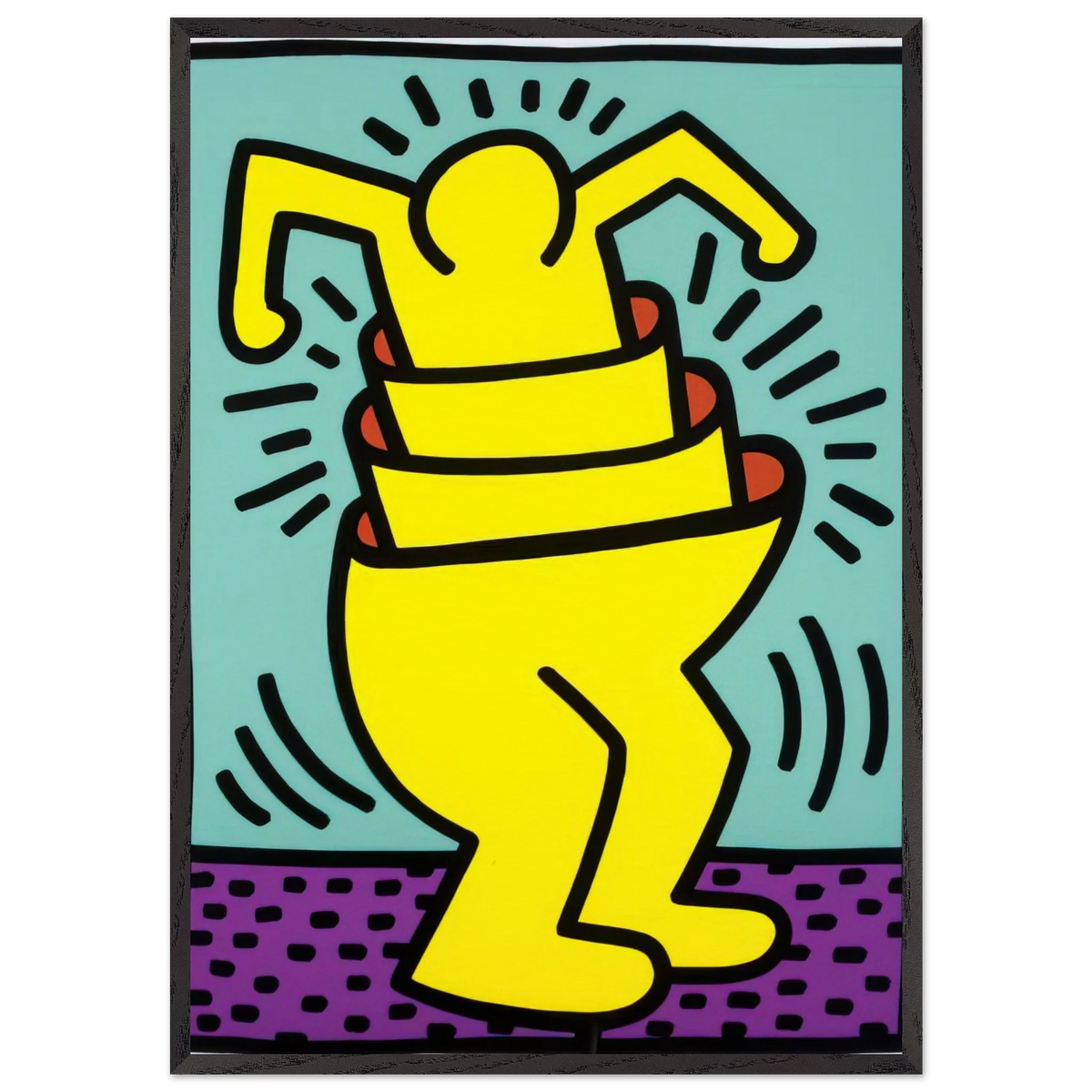 UNTITLED 1989 N1 - Keith Haring 70x100 cm / 28x40 inches Framed Art Print – Black Wooden Frame