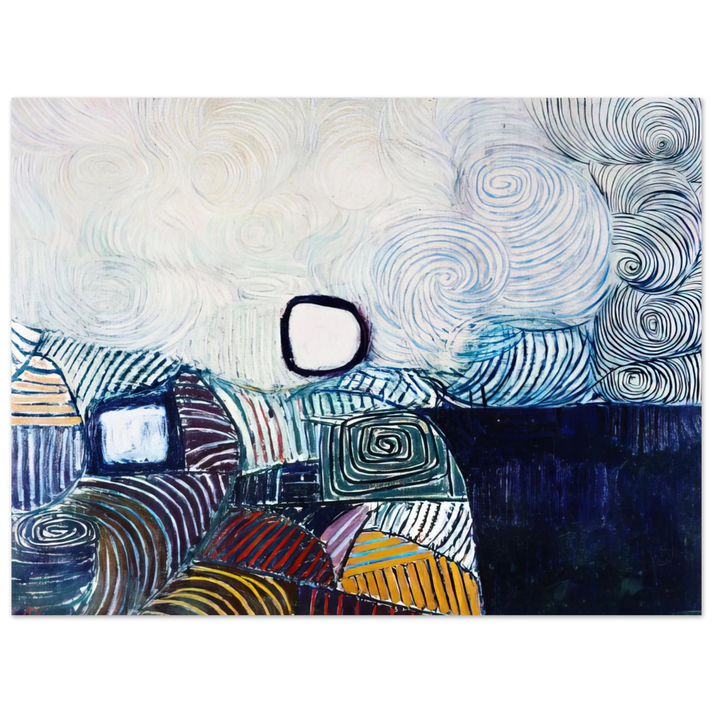 Victor Pasmore - Spiral Development in Green Violet Blue Gold - 1951 75x100 cm / 30x40inches Fine Art Poster