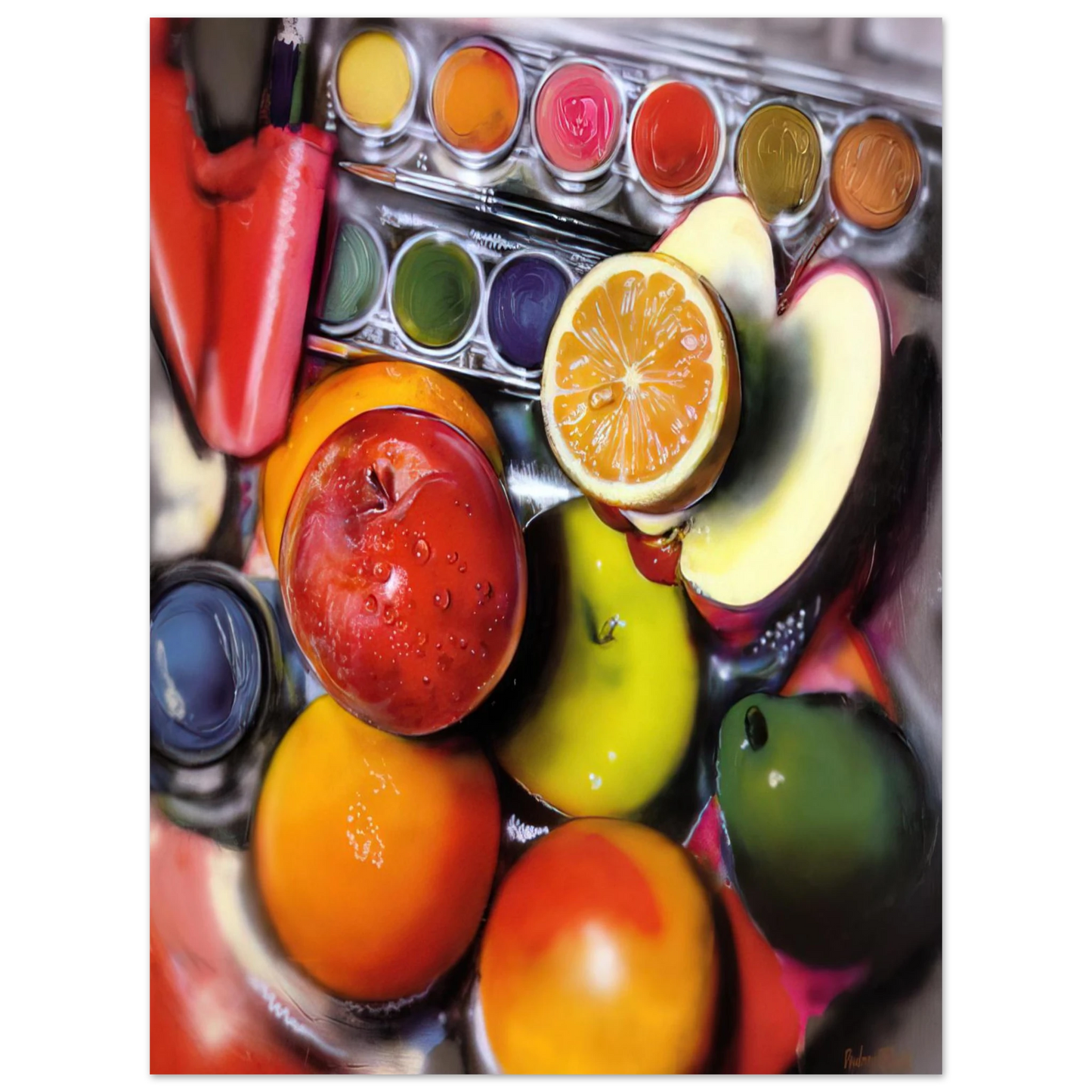 Audrey Flack - ENERGY APPLES 1980 75x100 cm / 30x40inches Fine Art Poster