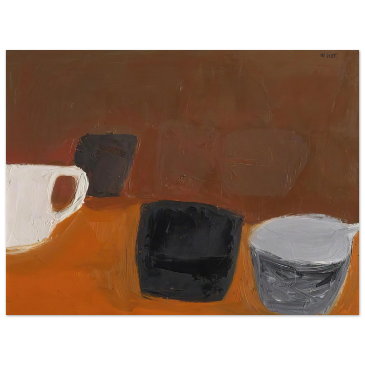 William Scott - Still Life with White Mug - 1957 75x100 cm / 30x40inches Fine Art Poster