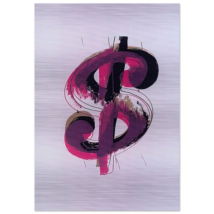 Paper Dollar - Andy Warhol Brushed Aluminum Print - 70x100 cm / 28x40 inches | Andy Warhol Aluminum Print | Andy Warhol Prints