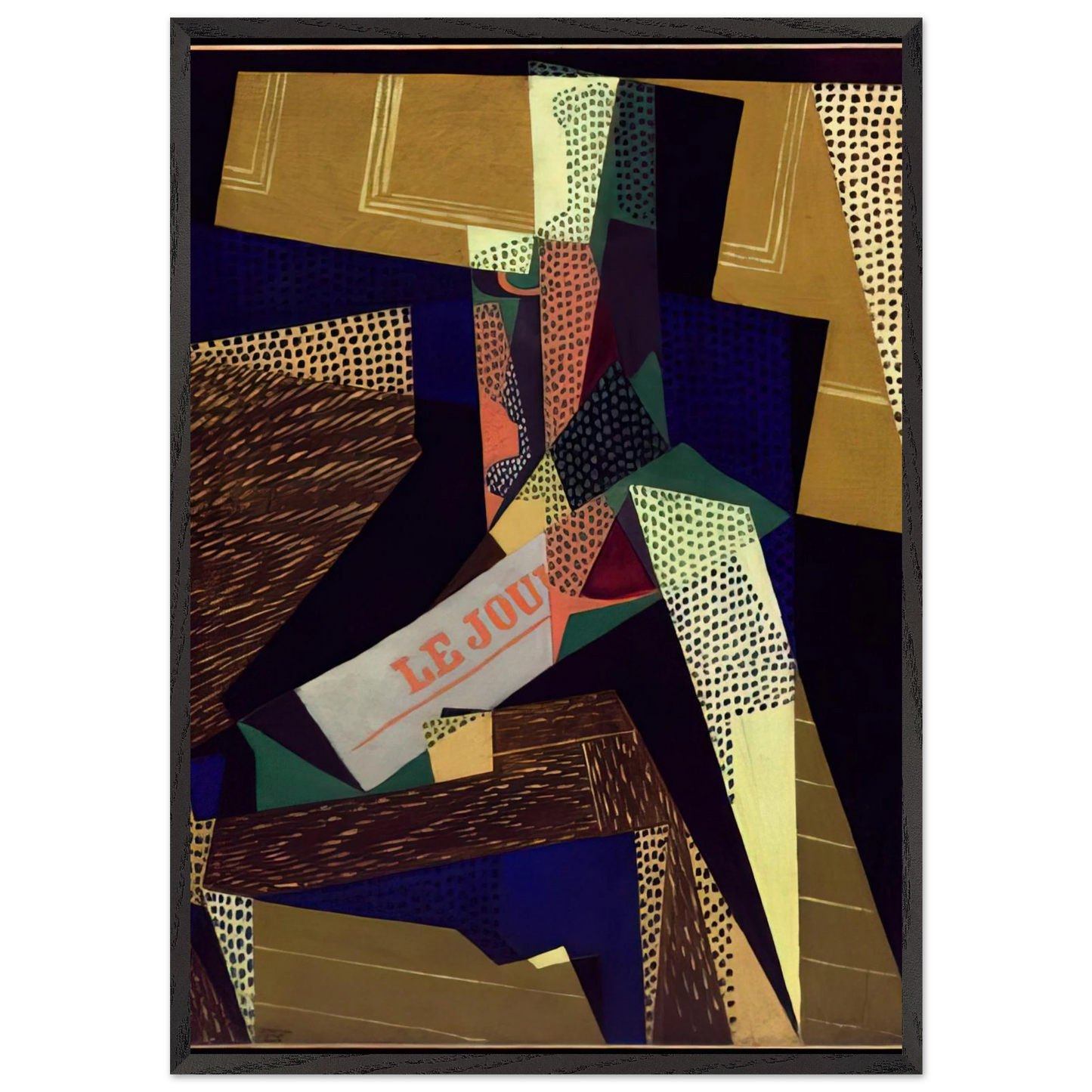 STILL LIFE 1916 - Juan Gris 70x100 cm / 28x40 inches Framed Art Print – Black Wooden Frame