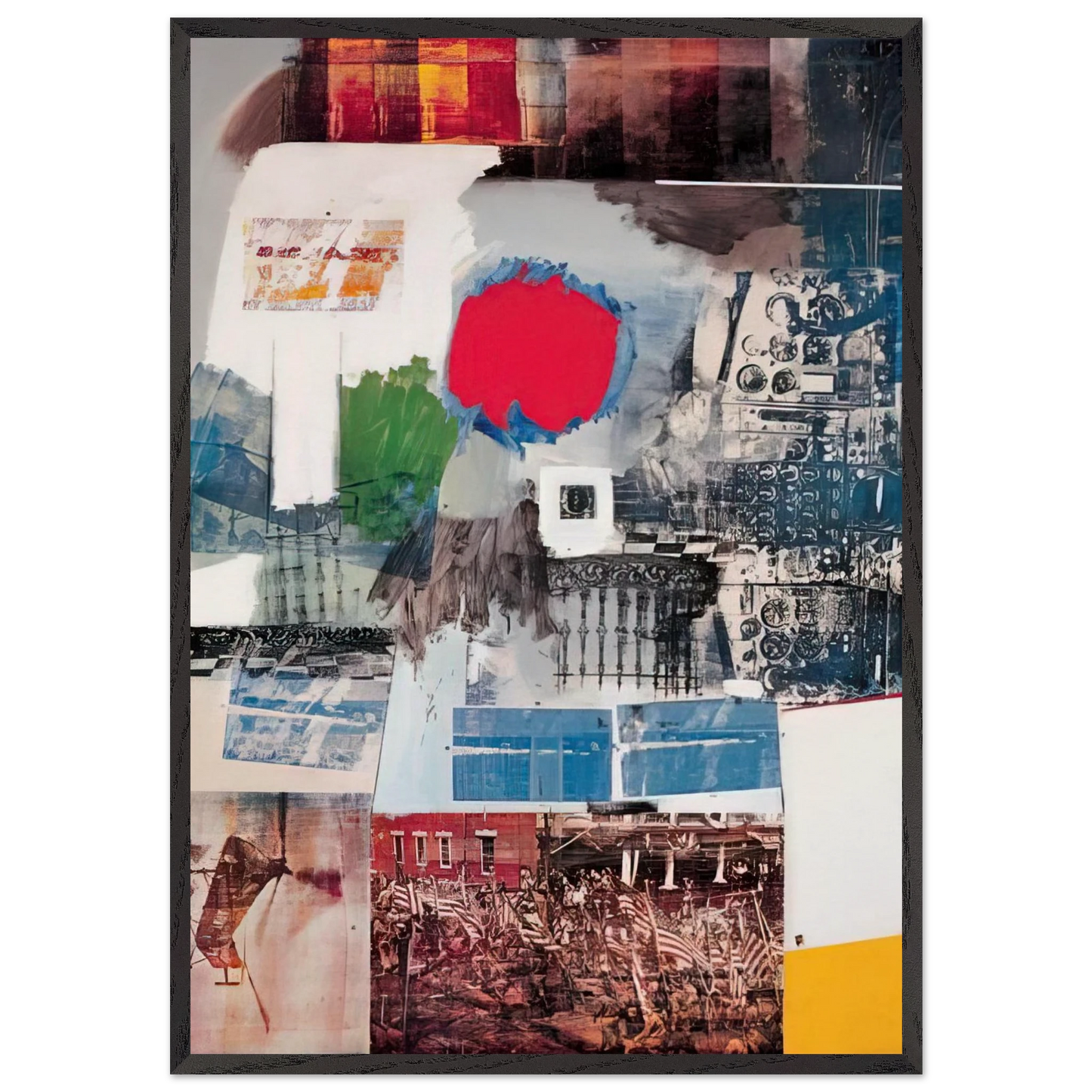 ARCHIVE 1963 - Robert Rauschenberg 70x100 cm / 28x40 inches Framed Art Print – Black Wooden Frame