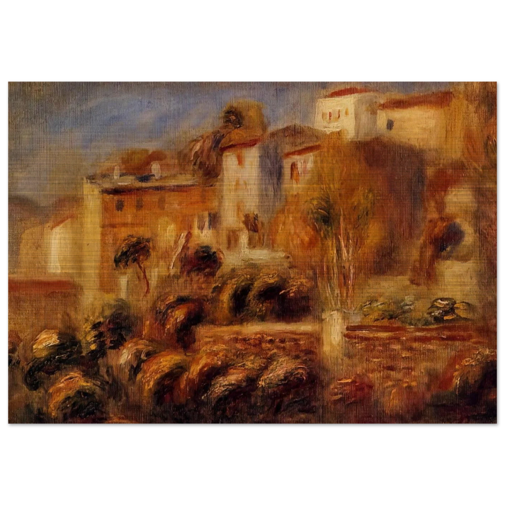 Houses at Cagnes - Pierre-Auguste Renoir Brushed Aluminum Print - 70x100 cm / 28x40 inches | Pierre-Auguste Renoir Aluminum Print | Pierre-Auguste Renoir Prints