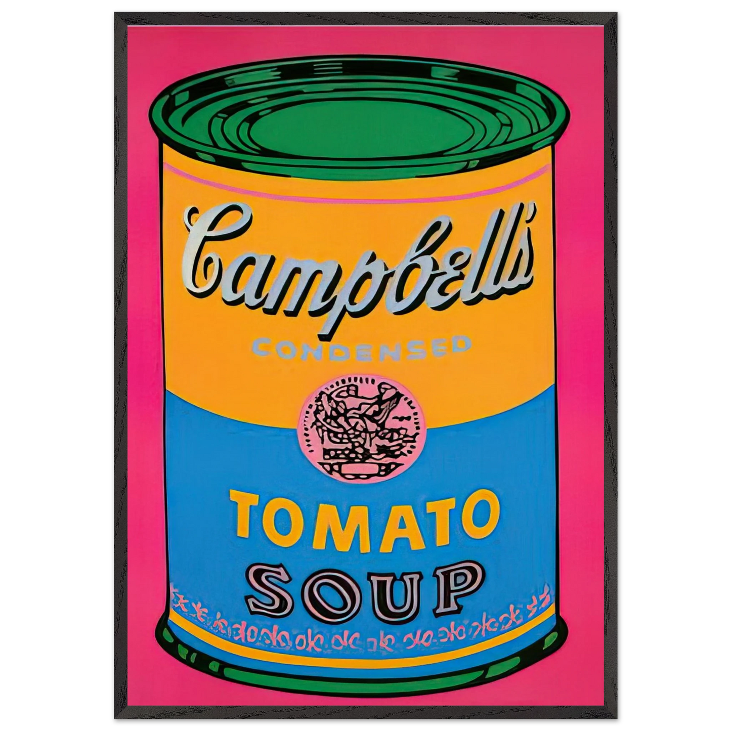 Campbells Soup Can - Andy Warhol 70x100 cm / 28x40 inches Framed Art Print – Black Wooden Frame