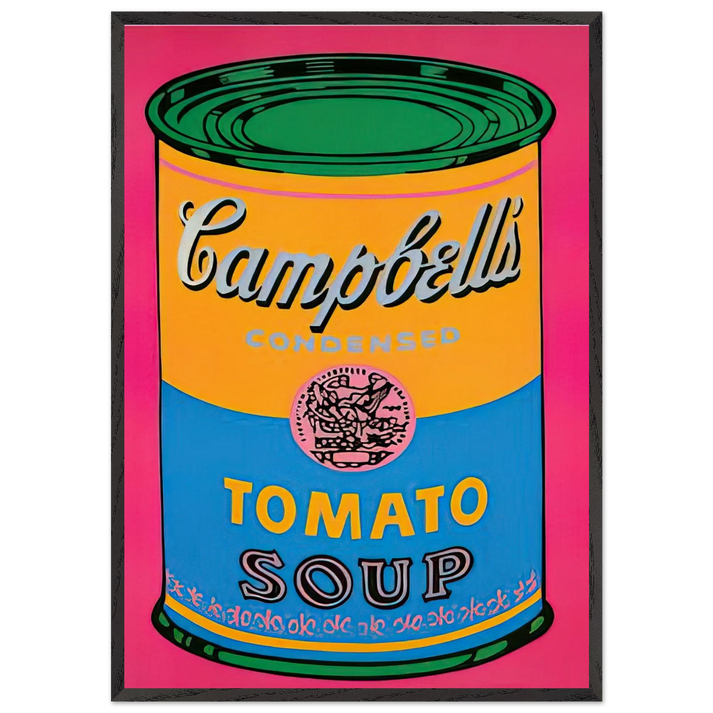 Campbells Soup Can - Andy Warhol 70x100 cm / 28x40 inches Framed Art Print – Black Wooden Frame
