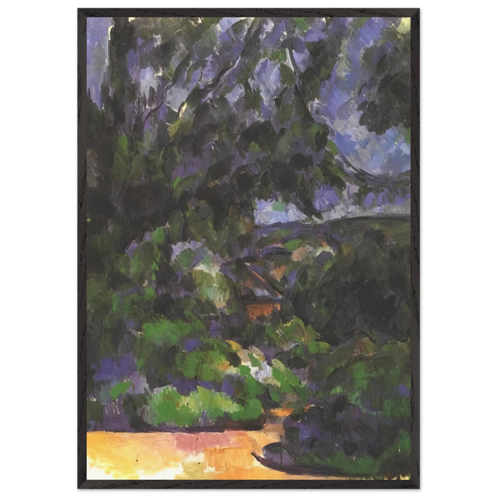 Blue Landscape - Paul Cezanne 70x100 cm / 28x40 inches Framed Art Print – Black Wooden Frame