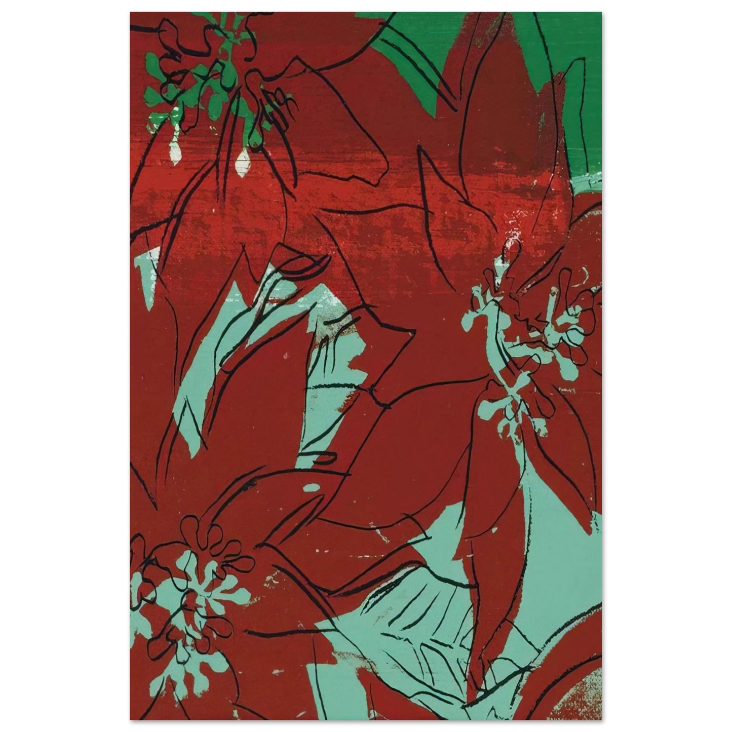 Andy Warhol - Poinsettias Fine Art Poster