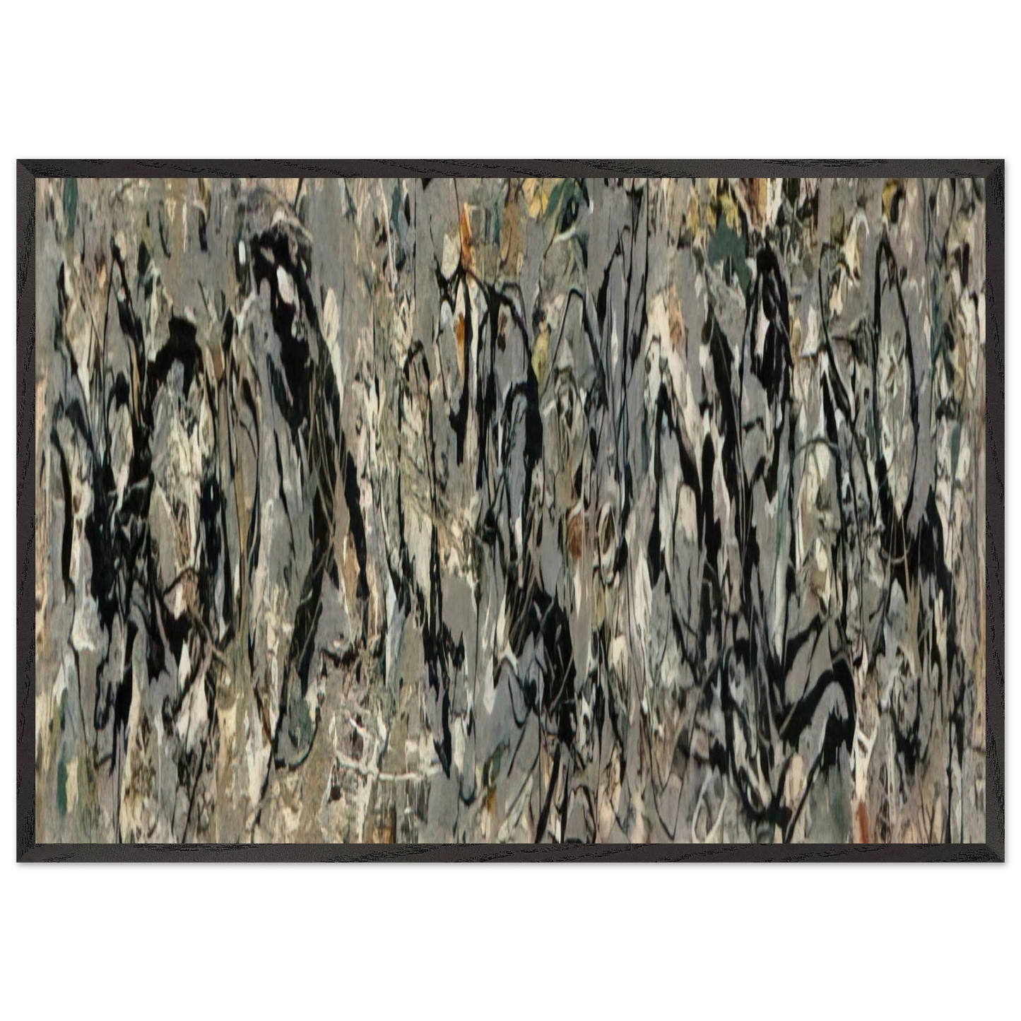 NUMBER 10 1949 - Jackson Pollock 70x100 cm / 28x40 inches Framed Art Print – Black Wooden Frame