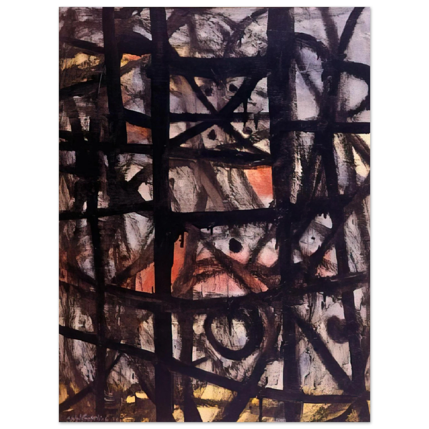 Adolph Gottlieb - The Cage - 1954 75x100 cm / 30x40inches Fine Art Poster