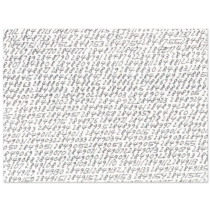 Roman Opalka - 19651 - ∞, Detail - Conceptual Art 75x100 cm / 30x40inches Fine Art Poster