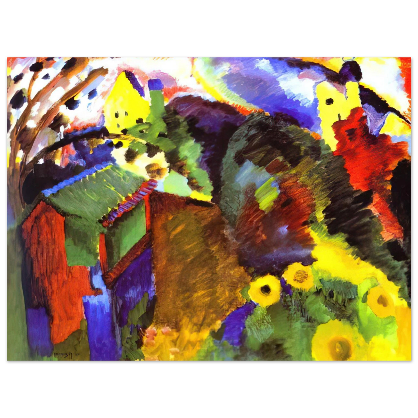 Wassily Kandinsky - MURNAU GARDEN 1910 75x100 cm / 30x40inches Fine Art Poster