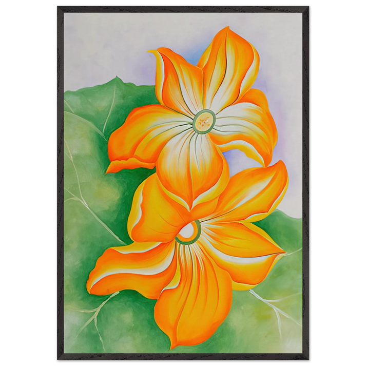 Squash Blossoms - Georgia OKeeffe 70x100 cm / 28x40 inches Framed Art Print – Black Wooden Frame