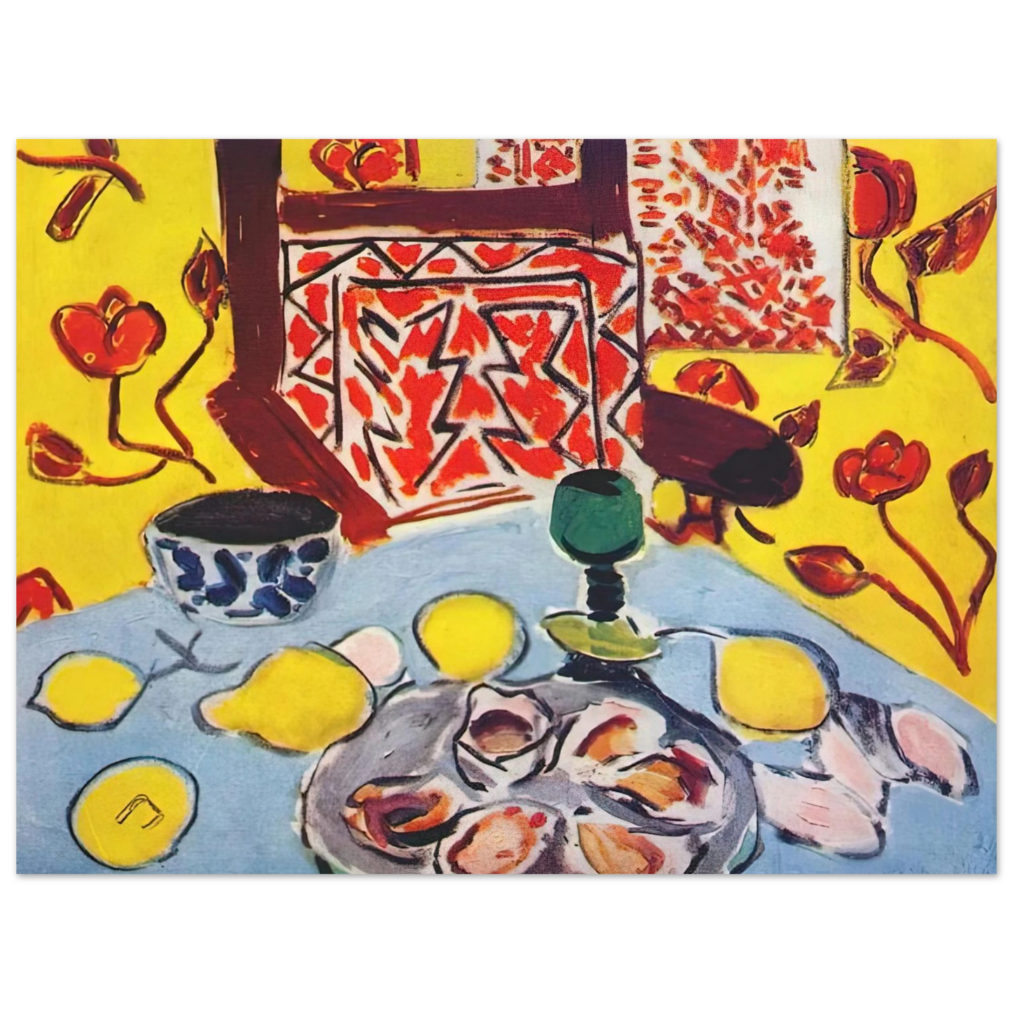 Henri Matisse - OYSTERS AND WOODEN ARMCHAIR 1943 75x100 cm / 30x40inches Fine Art Poster