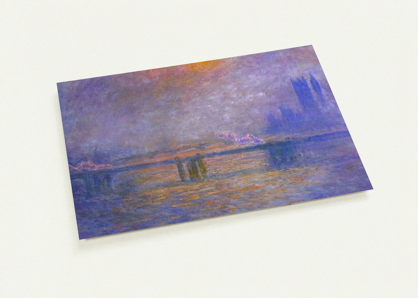 Charing Cross Bridge, The Thames 02 By claude monet Pack of 10 Post Cards | claude monet Post Cards | A6 (10.5 x 14.8 cm) - 4.1 x 5.8 inches