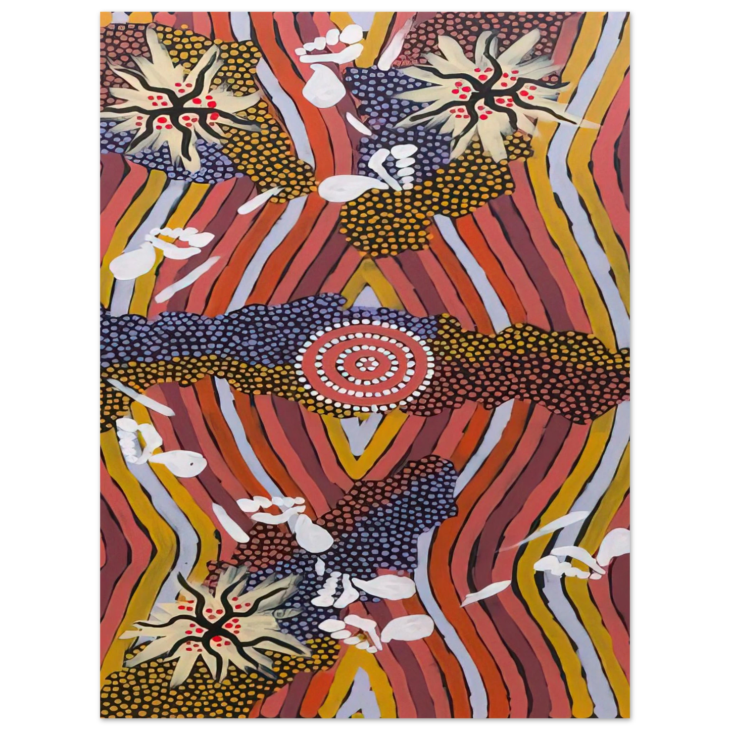 Clifford Possum Tjapaltjarri - Womans Dreaming - 2000 75x100 cm / 30x40inches Fine Art Poster