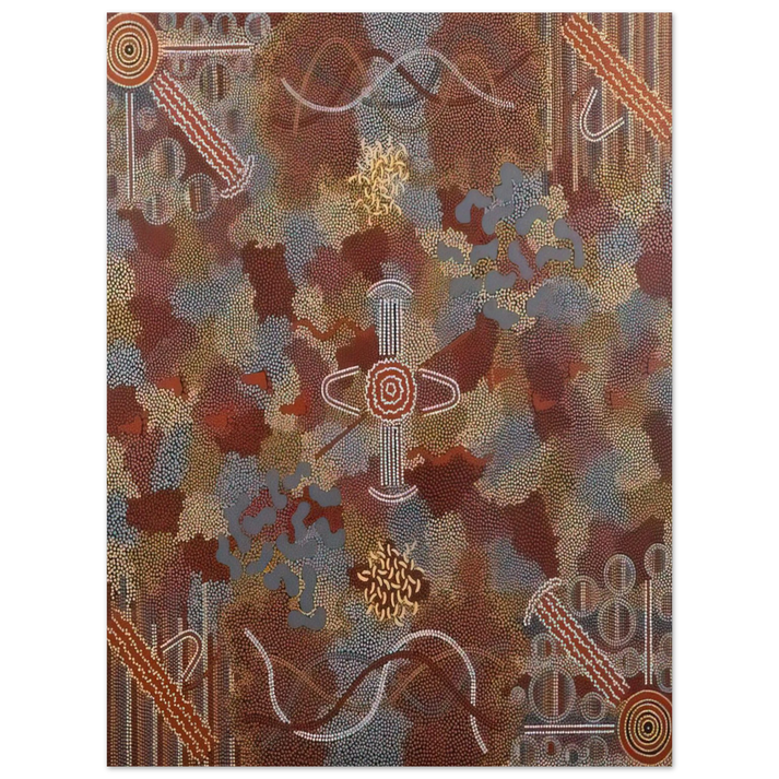 Clifford Possum Tjapaltjarri - Frog Dreaming - 1989 75x100 cm / 30x40inches Fine Art Poster