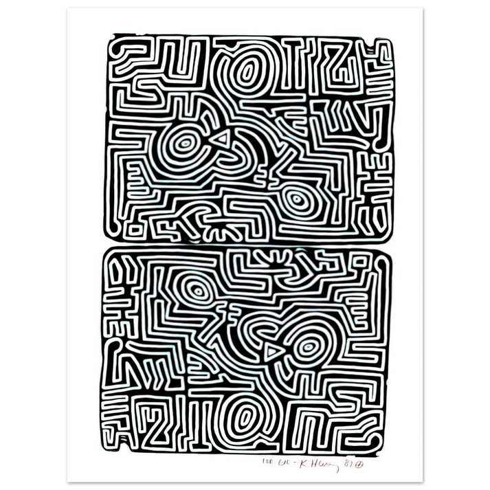 Keith Haring - LABYRINTH 1989 75x100 cm / 30x40inches Fine Art Poster