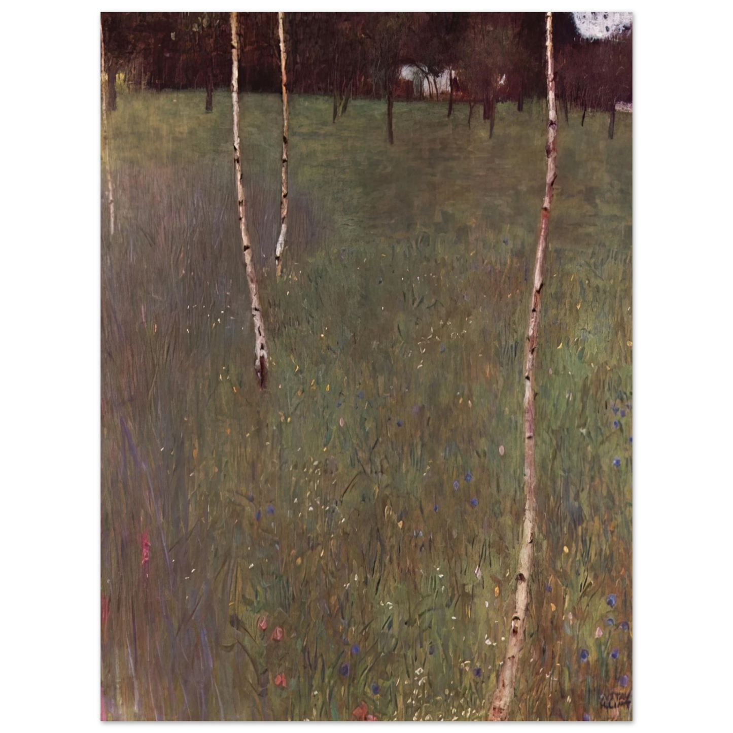Gustav Klimt - FARMHOUSES WITH BIRCH TREES 75x100 cm / 30x40inches Fine Art Poster