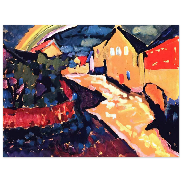 Wassily Kandinsky - MURNAU WITH RAINBOW 1909 75x100 cm / 30x40inches Fine Art Poster