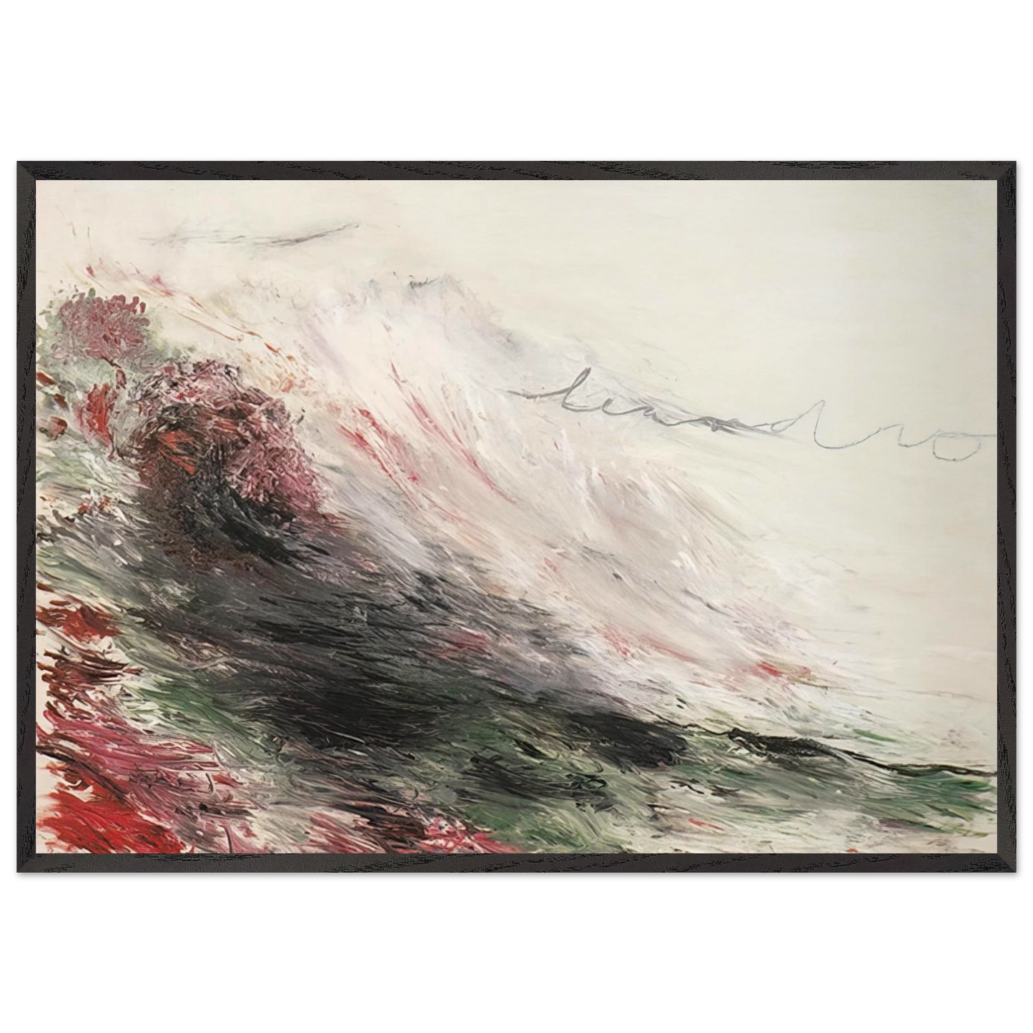 Hero and Leandro A Painting in Four Parts Part I - Cy Twombly 70x100 cm / 28x40 inches Framed Art Print – Black Wooden Frame