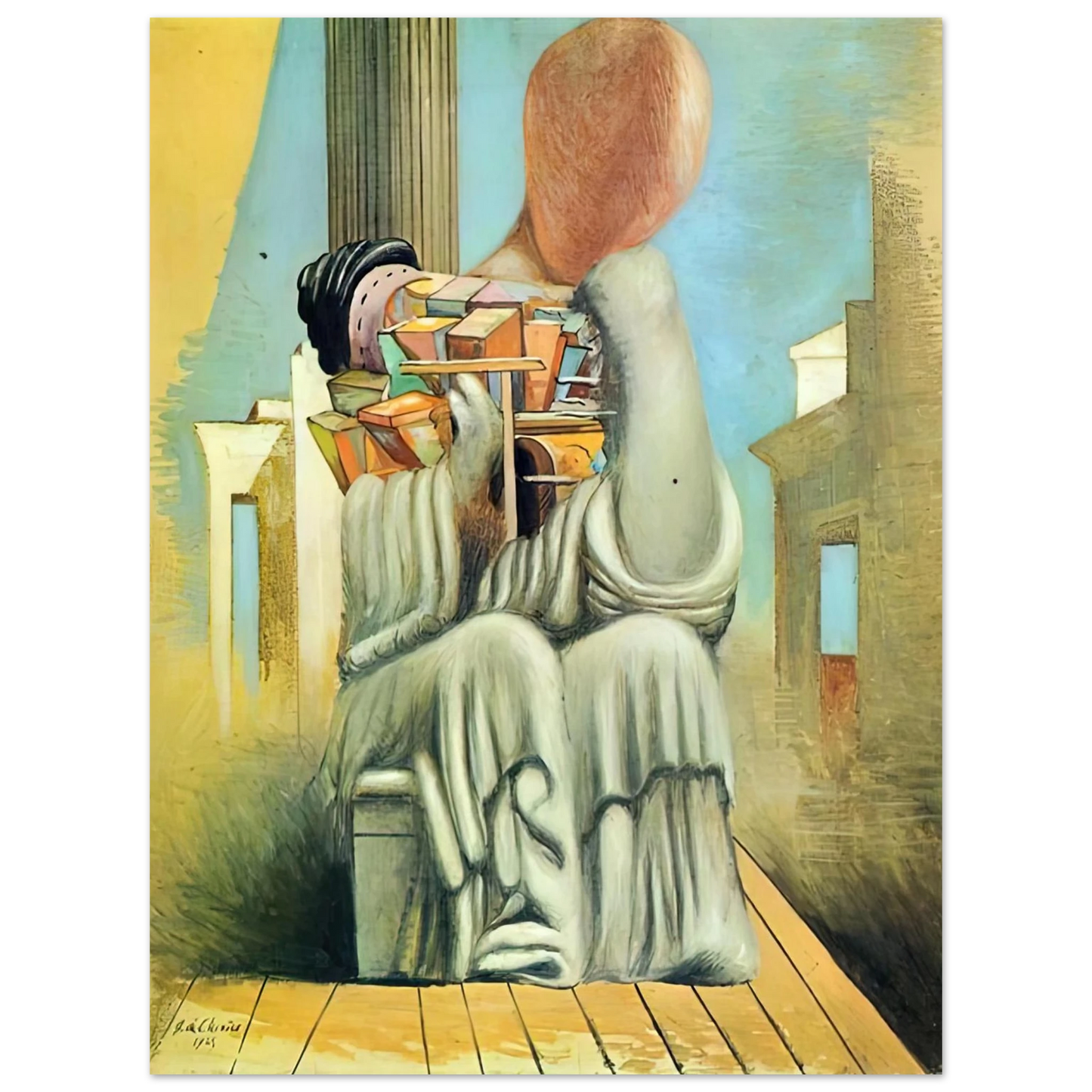 Giorgio de Chirico - THE TERRIBLE GAMES 1925 75x100 cm / 30x40inches Fine Art Poster