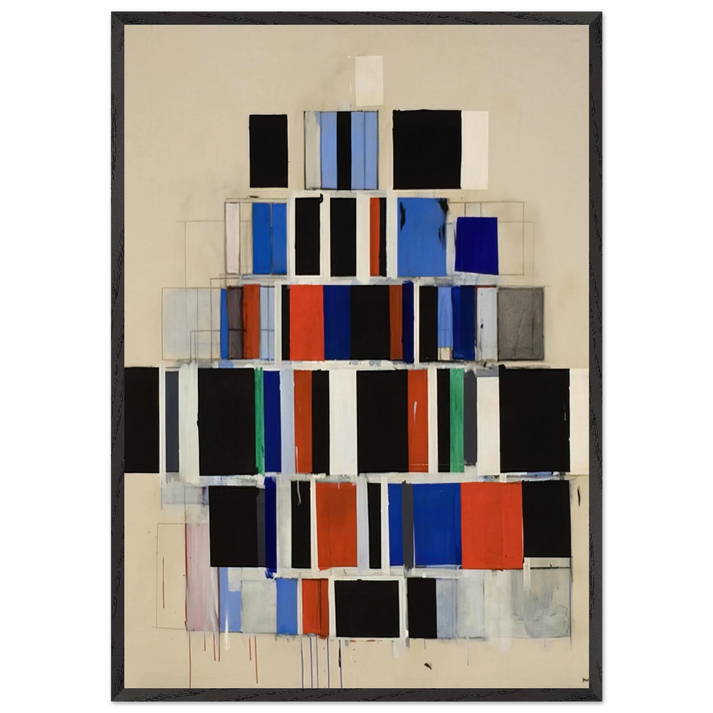 Large Rectangles Large - 1965 - Robert Goodnough 70x100 cm / 28x40 inches Framed Art Print – Black Wooden Frame