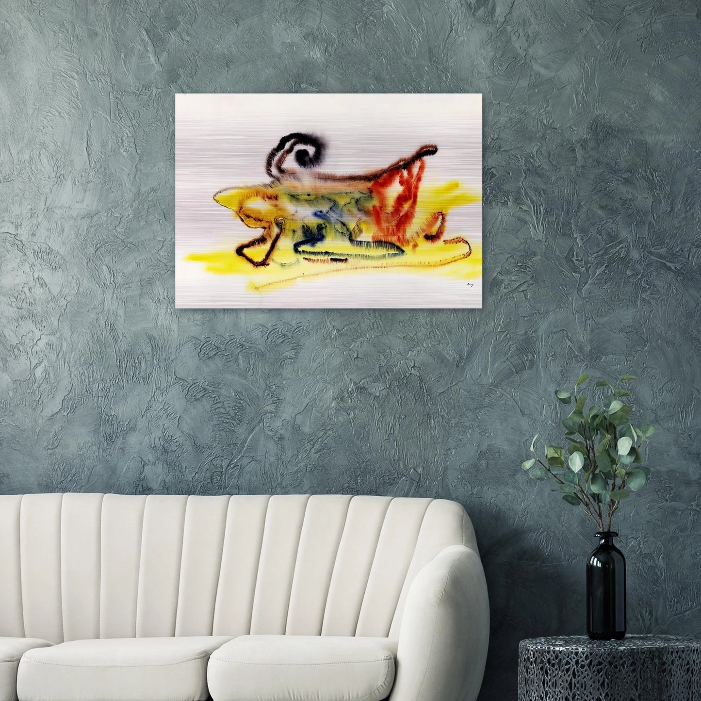 UNTITLED 1961 - Henri Michaux Brushed Aluminum Print - 70x100 cm / 28x40 inches | Henri Michaux Aluminum Print | Henri Michaux Prints