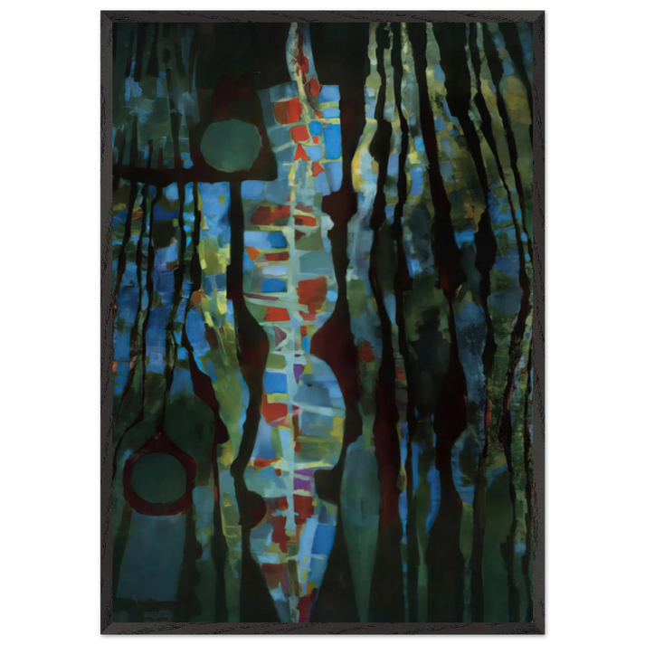 Offrande de la terre I - 1961 - Alfred Manessier 70x100 cm / 28x40 inches Framed Art Print – Black Wooden Frame