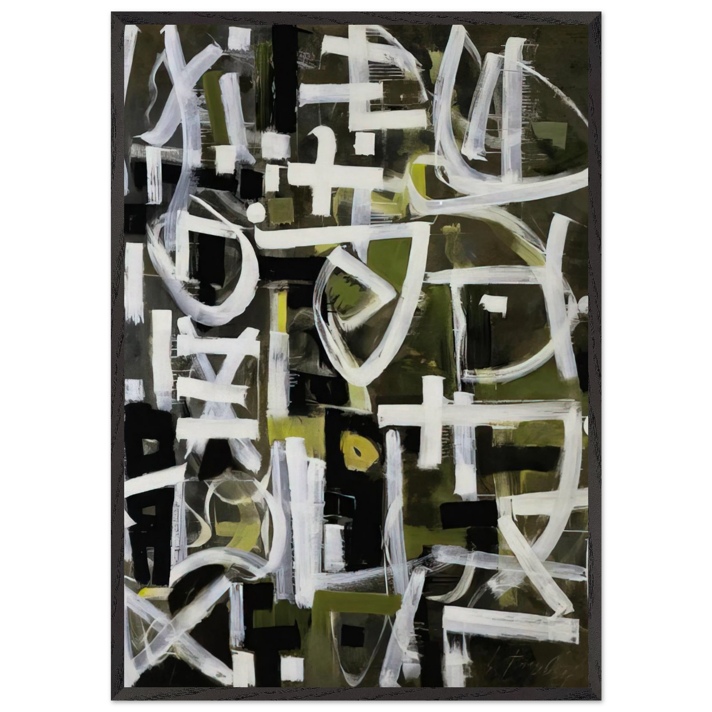 Number 2 - 1950 - Bradley Walker Tomlin 70x100 cm / 28x40 inches Framed Art Print – Black Wooden Frame