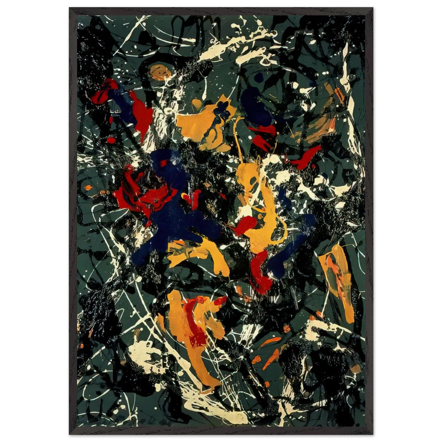 NUMBER 3 1948 - Jackson Pollock 70x100 cm / 28x40 inches Framed Art Print – Black Wooden Frame