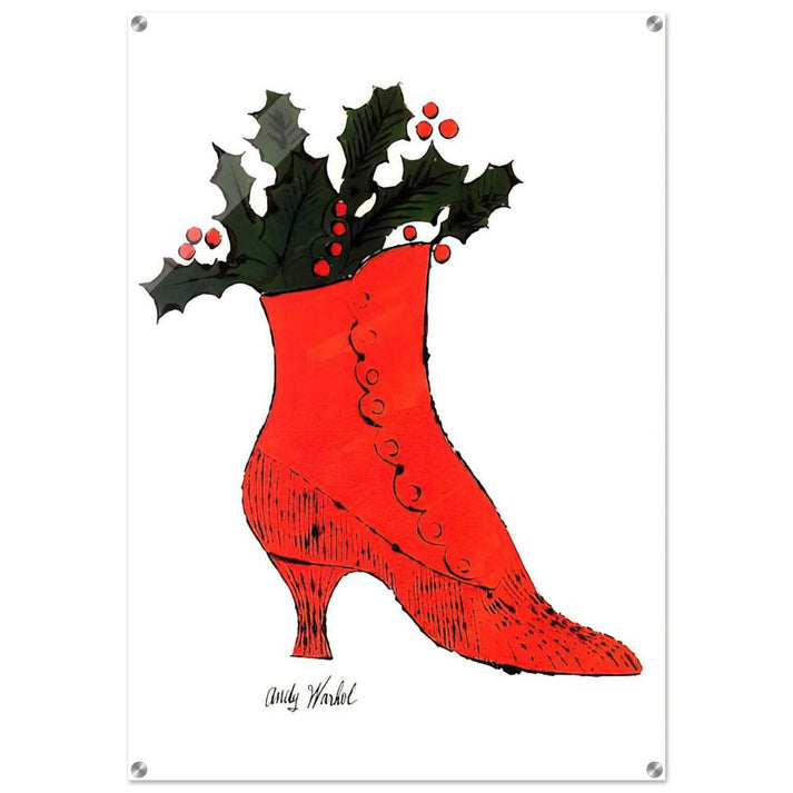 Untitled red Boot Wit Holly - Andy Warhol Acrylic Print - 70x100 cm / 28x40″ inches