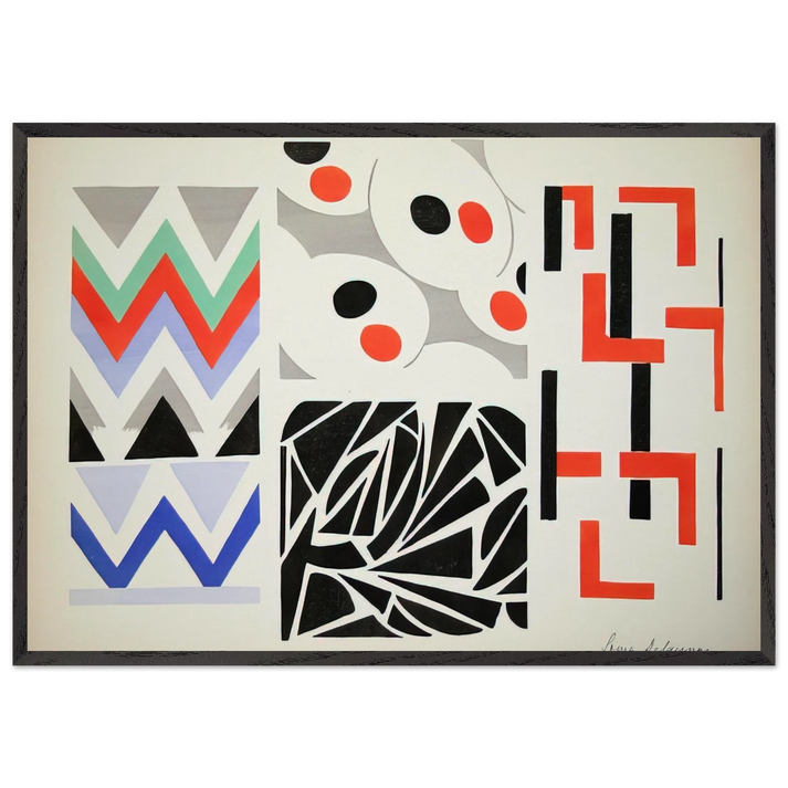 Wall artHER PAINTINGS HER OBJECTS - Sonia Delaunay 70x100 cm / 28x40 inches Framed Art Print – Black Wooden Frame