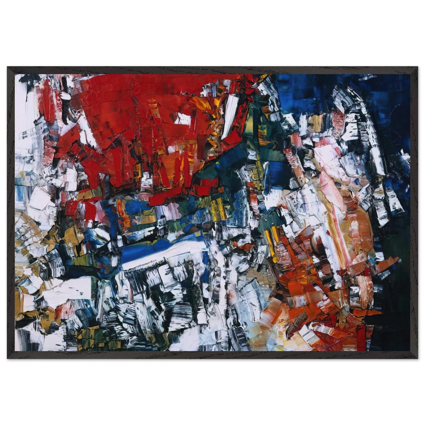 Perspectives N1 - Jean-Paul Riopelle 70x100 cm / 28x40 inches Framed Art Print – Black Wooden Frame