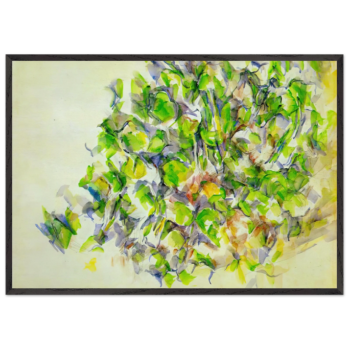 Foliage - Paul Cezanne 70x100 cm / 28x40 inches Framed Art Print – Black Wooden Frame