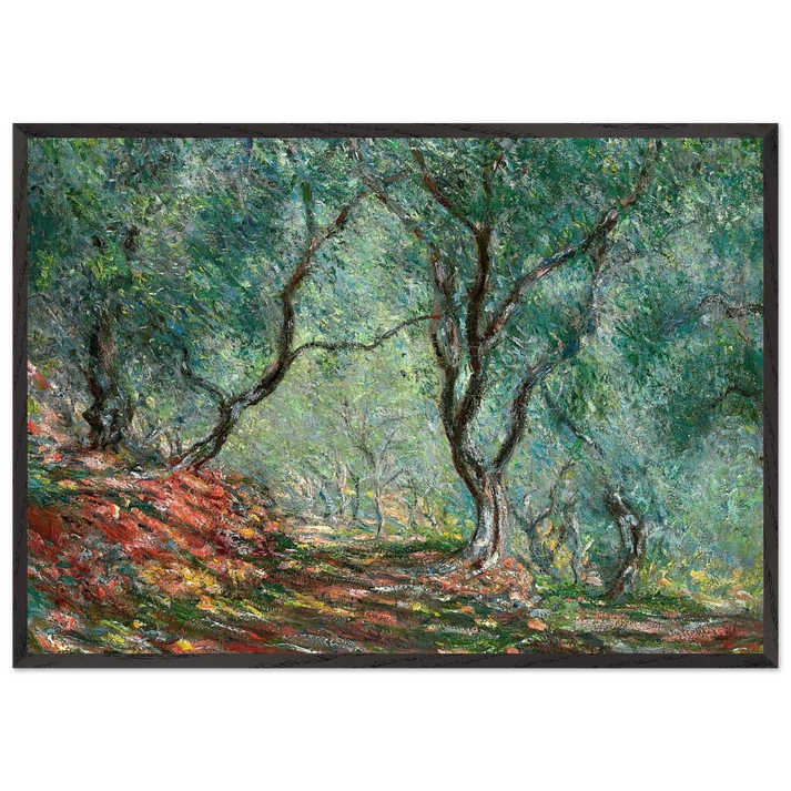 Olive Tree Wood in the Moreno Garden - claude monet 70x100 cm / 28x40 inches Framed Art Print – Black Wooden Frame