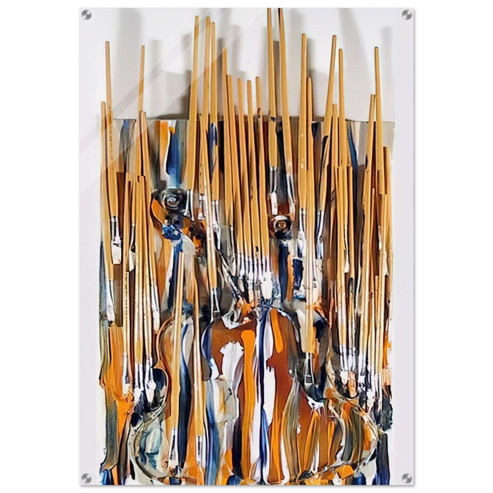 Paintbrushes Violin - II - 1980 - Arman Acrylic Print - 70x100 cm / 28x40″ inches | Arman Wall Art | Arman Prints