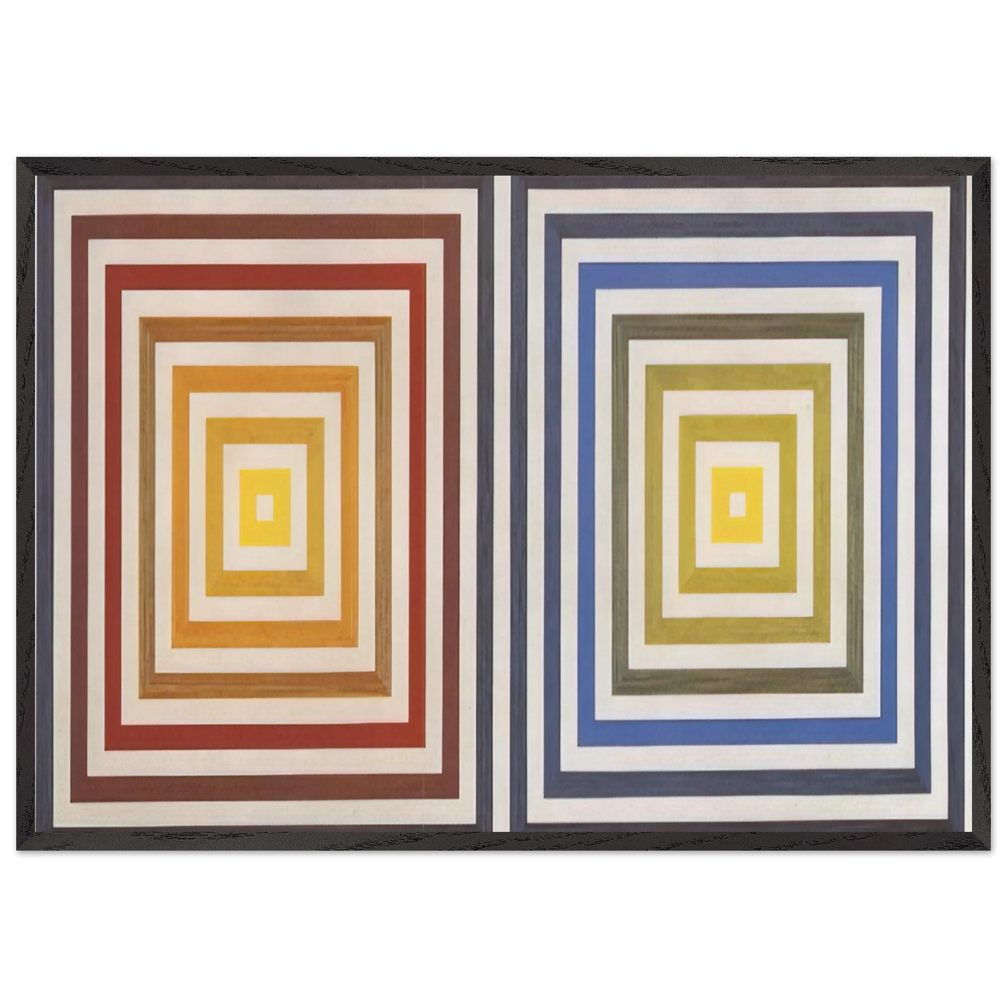 From Yellow to Violet - 1956 - Francois Morellet 70x100 cm / 28x40 inches Framed Art Print – Black Wooden Frame